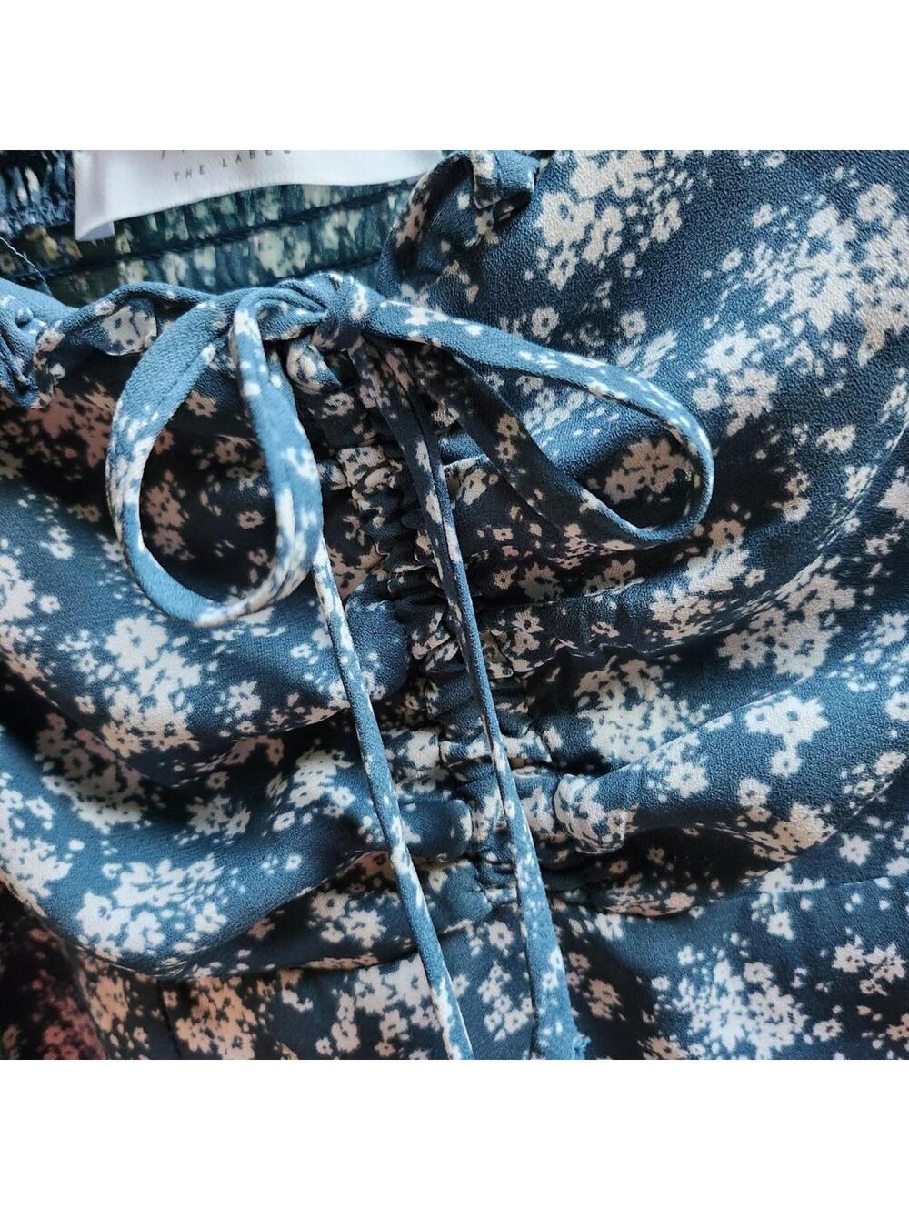 ASTR the Label Floral Print Long Sleeve Tie Front Blouse Top, Size L - Picture 5 of 9